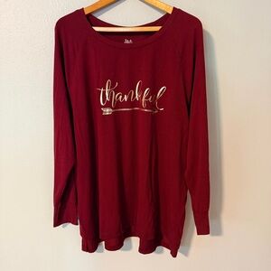 2 for $20! Thankful Burgundy Long Sleeve Top